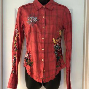 Johnny Was - 3J Workshop “Fairy Tales” Embellished Embroidered Button Shirt S
